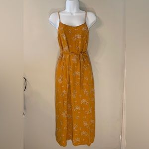 Yellow Floral Midi Dress